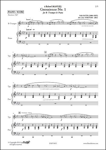 Partition piano Gnossienne N°2 - Erik Satie (Partition Digitale)