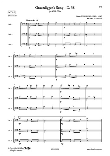 Gravedigger's Song - D. 38 - F. SCHUBERT - <font color=#666666>Cello Trio</font>