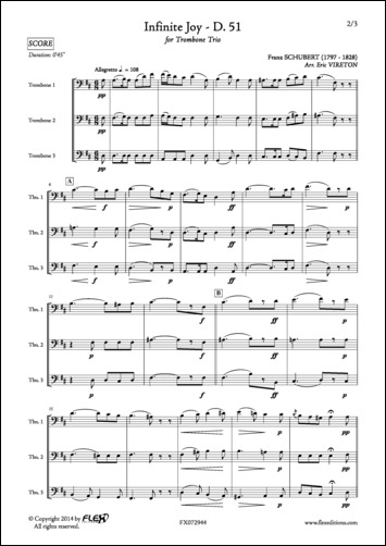 Infinite Joy - D. 51 - F. SCHUBERT - <font color=#666666>Trio de Trombones</font>