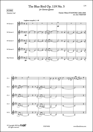 The Blue Bird Op. 119 No. 3 - C. V. STANFORD - <font color=#666666>Clarinet Quintet</font>