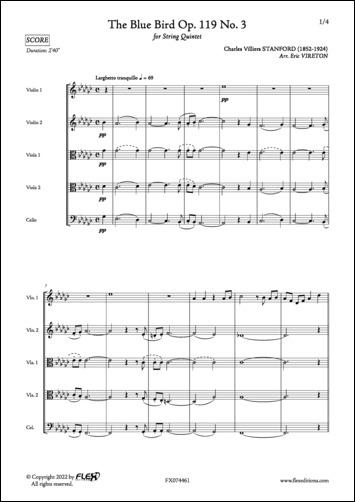 The Blue Bird Op. 119 No. 3 - C. V. STANFORD - <font color=#666666>String Quintet</font>