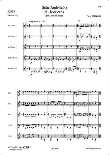 Suite Américaine - 4 - Mexicana - P. BERNARD - <font color=#666666>Clarinet Quintet</font>