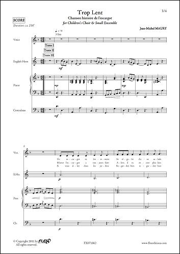 Trop Lent - J.-M. MAURY - <font color=#666666>Chorale d'Enfants et Petit Ensemble</font>