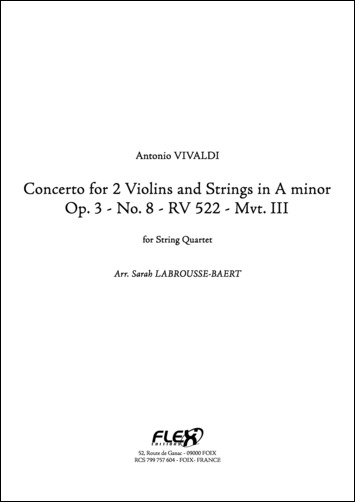Concerto pour 2 Violons et Cordes en La mineur Op. 3 No. 8 RV 522 Mvt. III - A. VIVALDI - <font color=#666666>Quatuor à Cordes</font>