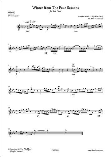 Winter from The Four Seasons - A. VIVALDI - <font color=#666666>Solo Oboe</font>