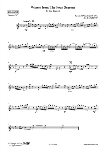 Winter from The Four Seasons - A. VIVALDI - <font color=#666666>Solo Trumpet</font>