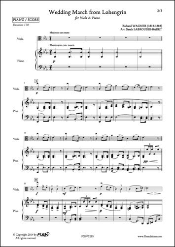 Wedding March from Lohengrin - R. WAGNER - <font color=#666666>Viola and Piano</font>