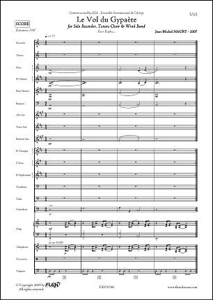 Le Vol du Gypaète - J.-M. MAURY - <font color=#666666>Solo Flute, Choir & Wind Band</font>