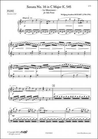 Sonate No. 16 en Do Majeur K. 545 - Mouvement 1 - W.A. MOZART -  <font color=#666666>Piano Solo</font>