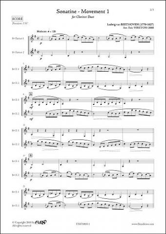Sonatine - Mouvement 1 - L.v. BEETHOVEN - <font color=#666666>Duo de Clarinettes</font>