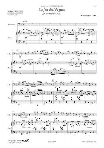 Le Jeu des Vagues - A. LOPEZ - <font color=#666666>Trombone & Piano</font>