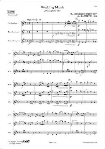 Marche Nuptiale - F. MENDELSSOHN -  <font color=#666666>Trio de Saxophones</font>