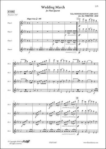 Marche Nuptiale - F. MENDELSSOHN -  <font color=#666666>Quatuor de Flûtes</font>