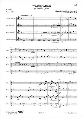Marche Nuptiale - F. MENDELSSOHN -  <font color=#666666>Quatuor de Saxophones</font>