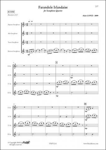 Farandole Irlandaise - A. LOPEZ - <font color=#666666>Quatuor de Saxophones</font>
