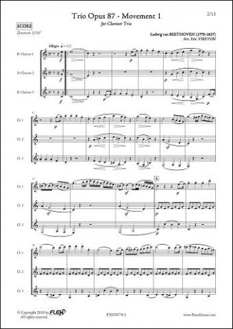 Trio Opus 87 - Mvt 1 - L.V BEETHOVEN - <font color=#666666>Trio de Clarinettes</font>