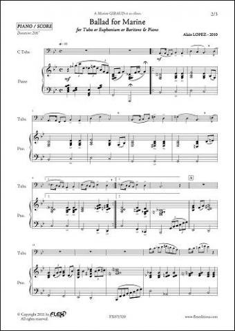Ballad for Marine - A. LOPEZ - <font color=#666666>Saxhorn - Euphonium - Tuba & Piano</font>