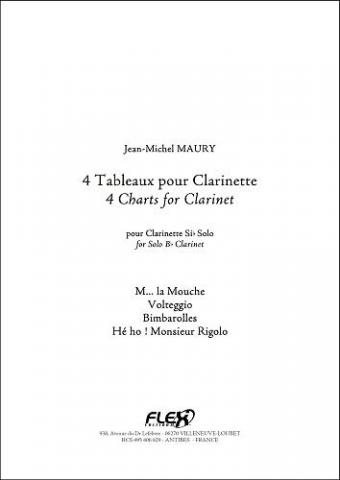 4 Tableaux pour Clarinette - J.-M. MAURY - <font color=#666666>Clarinette Solo</font>