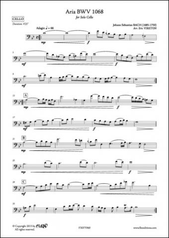 Aria BWV 1068 - J. S. BACH - <font color=#666666>Violoncelle Solo</font>