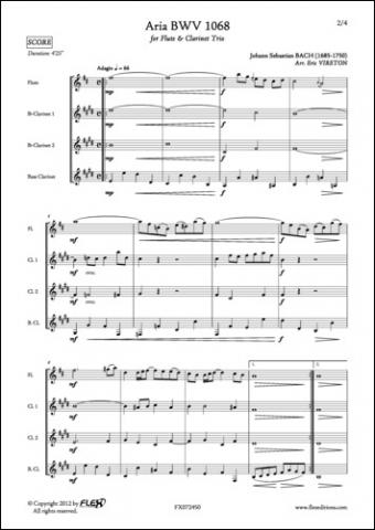 Aria BWV 1068 - J. S. BACH - <font color=#666666>Flûte et Trio de Clarinettes</font>