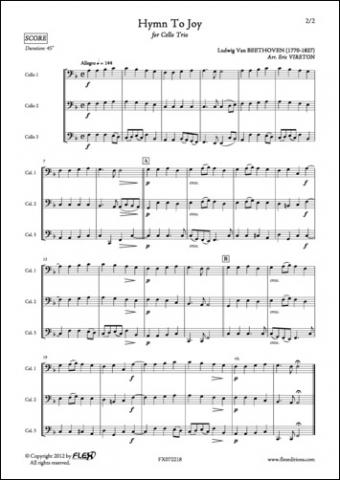 Hymne à la Joie - L. van BEETHOVEN - <font color=#666666>Trio de Violoncelles</font>