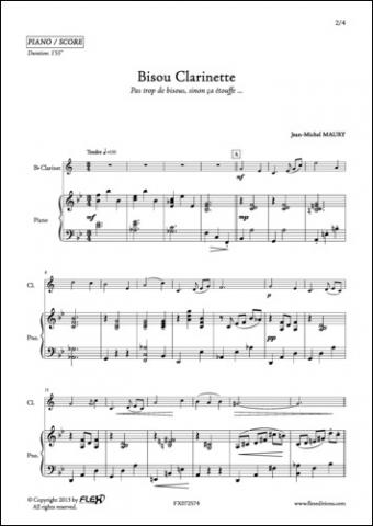 Bisou Clarinette - J.-M. MAURY - <font color=#666666>Clarinette et Piano</font>