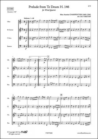 Prelude extrait du Te Deum H. 146 - M. A. CHARPENTIER - <font color=#666666>Quatuor à Vent</font>