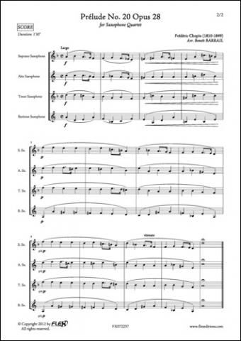 Prélude No. 20 Opus 28 - Frédéric CHOPIN - <font color=#666666>Quatuor de Saxophones</font>
