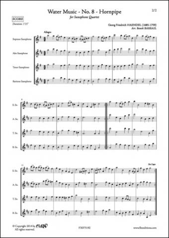 Water Music - No. 8 - Hornpipe - G. F. HAENDEL - <font color=#666666>Quatuor de Saxophones</font>