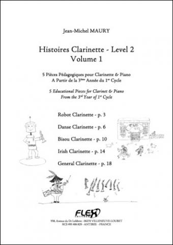 Histoires Clarinette - Niveau 2 - Volume 1 - J.-M. MAURY - <font color=#666666>Clarinette et Piano</font>