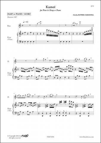 Kumoï - C. ROYER-CARDONA - <font color=#666666>Flûte & Harpe ou Piano</font>