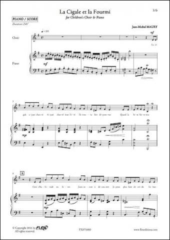 La Cigale et la Fourmi - J.-M. MAURY - <font color=#666666>Chorale d'Enfants et Piano</font>