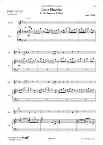 Little Rhumba - A. LOPEZ - <font color=#666666>Saxophone Alto et Piano</font>