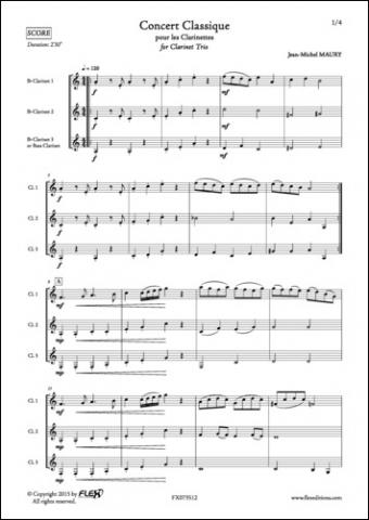 Concert Classique - J.-M. MAURY - <font color=#666666>Trio de Clarinettes</font>