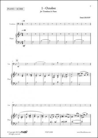 Mes Premiers Morceaux pour Trombone et Piano - D. LELOUP - <font color=#666666>Trombone et Piano</font>