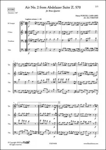 Air No. 2 extrait de la Suite Abdelazer Z. 570 - H. PURCELL - <font color=#666666>Quatuor de Cuivres</font>