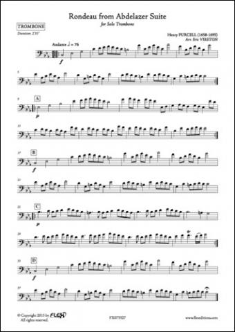 Rondeau - extrait de la Suite Abdelazer - H. PURCELL - <font color=#666666>Trombone Solo</font>