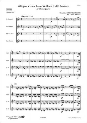 Ouverture de Guillaume Tell - Allegro Vivace - G. ROSSINI - <font color=#666666>Quatuor de Clarinettes</font>