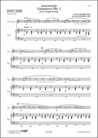 Gnossienne No. 1 - E. SATIE - <font color=#666666>Trompette & Piano</font>