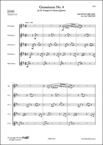 Gnossienne No. 4 - E. SATIE - <font color=#666666>Trompette et Quatuor de Clarinettes</font>