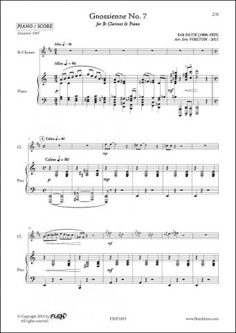 Gnossienne No. 7 - E. SATIE - <font color=#666666>Clarinette & Piano</font>