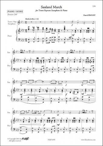 Saxland March - P. PROUST - <font color=#666666>Saxophone Ténor/Soprano & Piano</font>