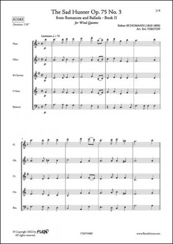 Le Chasseur Triste Op. 75 No. 3 - R. SCHUMANN - <font color=#666666>Quintette à Vent</font>