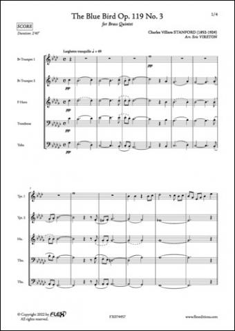 L'Oiseau Bleu Op. 119 No. 3 - C. V. STANFORD - <font color=#666666>Quintette de Cuivres</font>