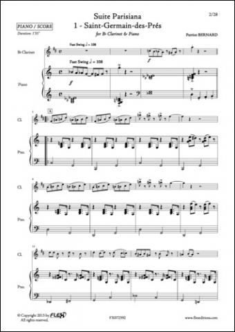 Suite Parisiana - P. BERNARD - <font color=#666666>Clarinette et Piano</font>