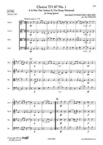 Choeur TH 87 No. 1 - P. I. TCHAIKOVSKY - <font color=#666666>Quatuor à Cordes</font>
