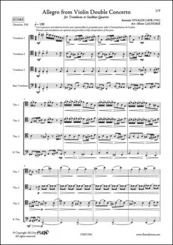 Allegro du Double Concerto pour Violon - A. VIVALDI - <font color=#666666>Quatuor de Trombones</font>