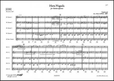 Hava Naguila - A. LOPEZ - <font color=#666666>Quintette de Clarinettes</font>