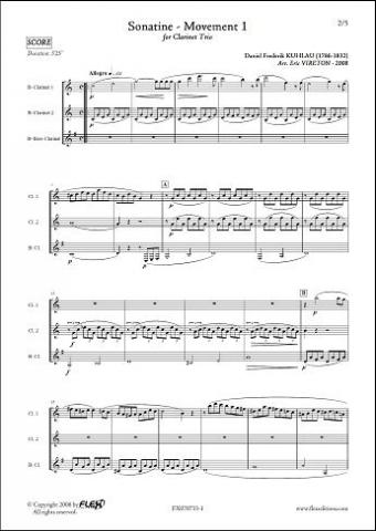 Sonatine - Mouvement 1 - D.F. KUHLAU - <font color=#666666>Trio de Clarinettes</font>